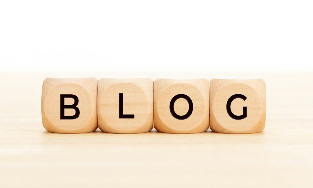 Wooden blocks with text BLOG