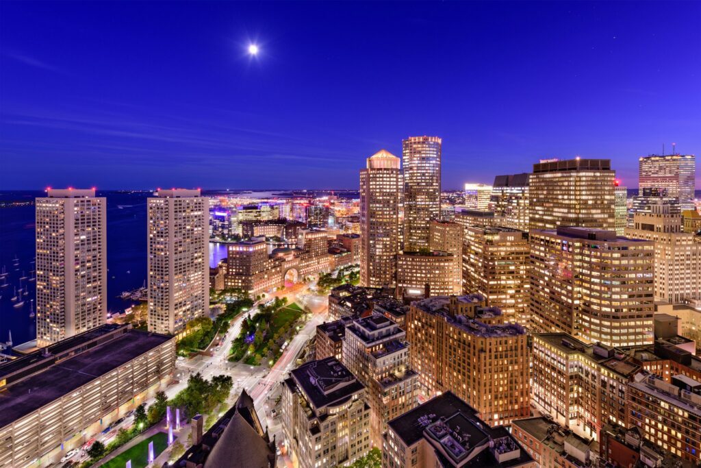 Boston Financial District Cityscape