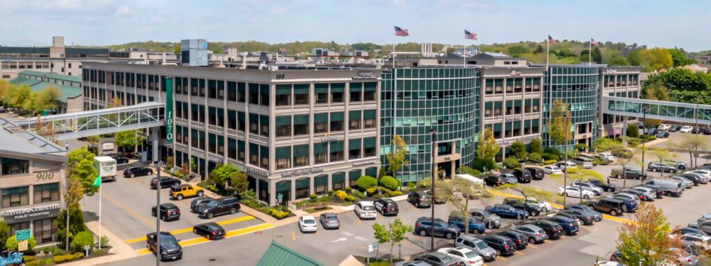 aerial picture of 100 Cummings Center in Beverly, MA